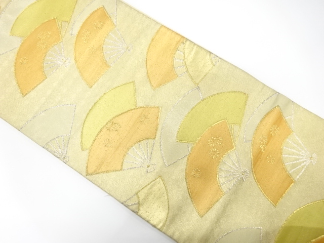 アンティーク　扇散らし模様織り出し袋帯（材料）